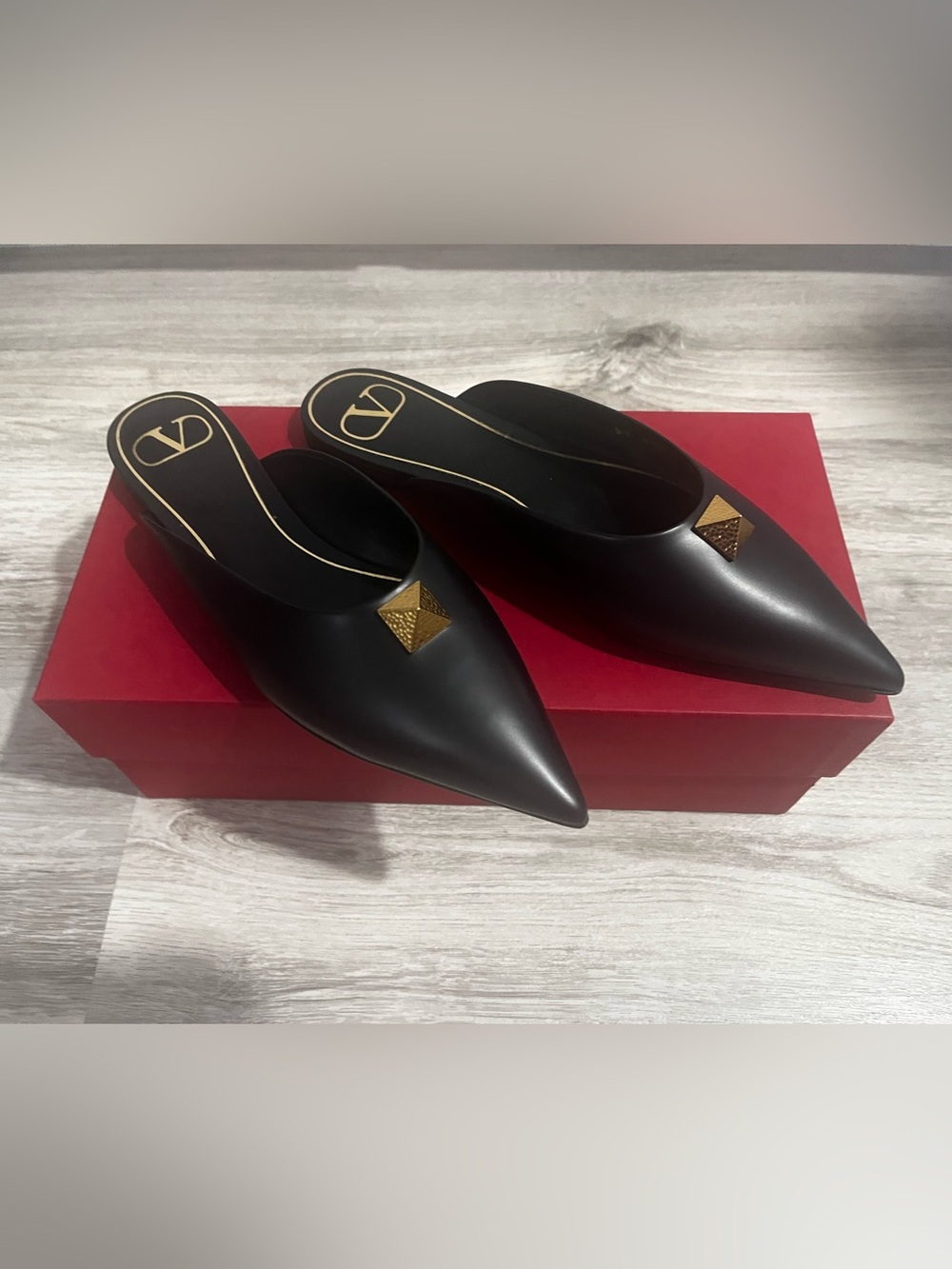 Valentino Garavani Women's Rockstud Pointed Mule Slides